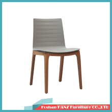 Modern Hotel Furniture Plastic Restaurant Dining Chair with Wooden Leg